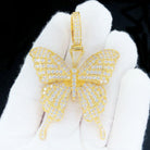 Butterfly Iced Out Hip Hop Pendant Yellow Gold HipHopBling