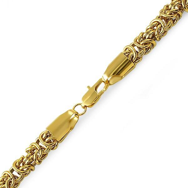 Byzantine IP Gold Stainless Steel Bracelet 6MM HipHopBling