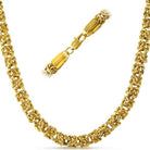 Byzantine Stainless Steel Chain Necklace 6MM Bracelet Yellow Gold HipHopBling
