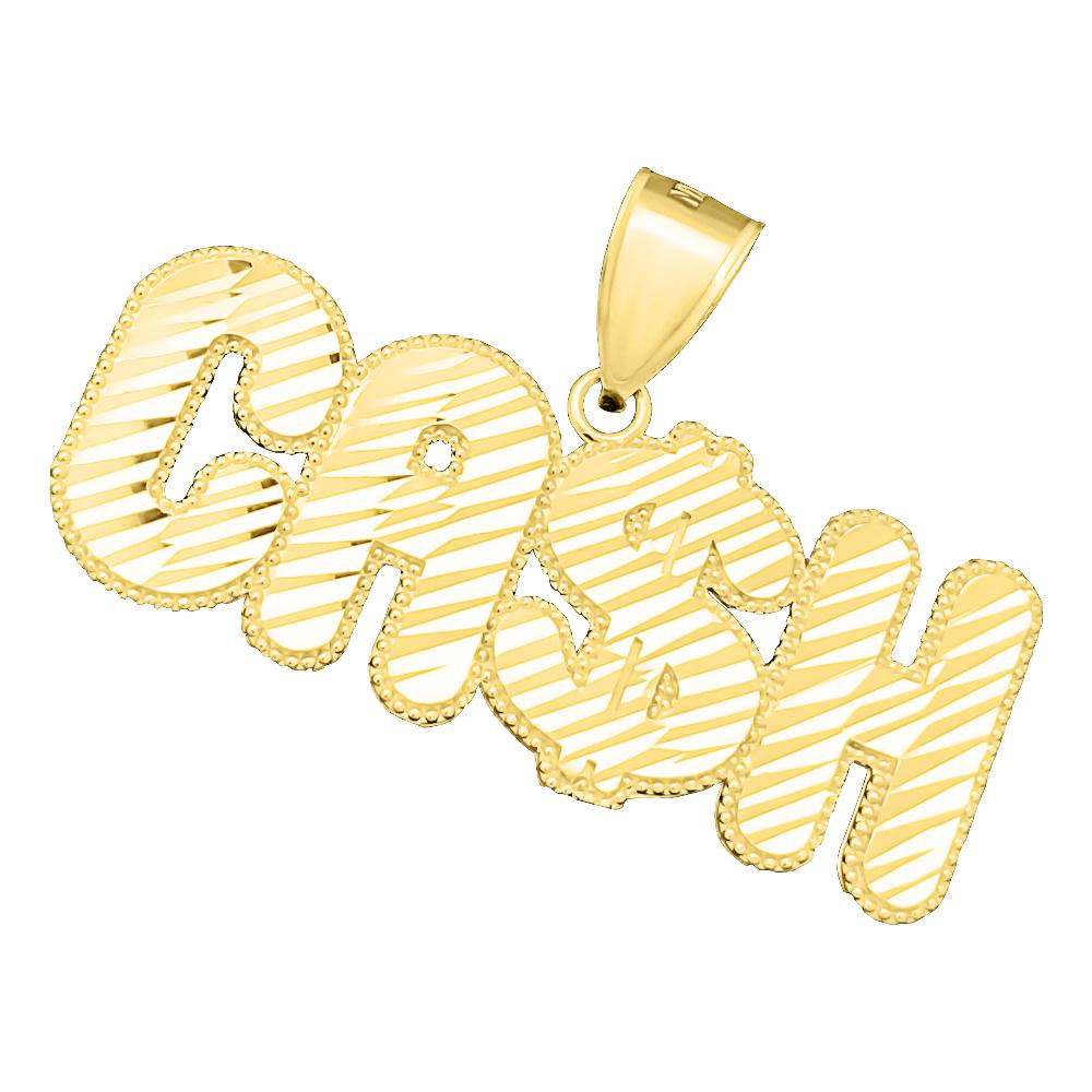 CA$H Cash DC 10K Yellow Gold Pendant HipHopBling