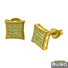Canary CZ Gold Small Kite Hip Hop Earrings HipHopBling