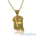 Canary Gold Micro Jesus Pendant HipHopBling