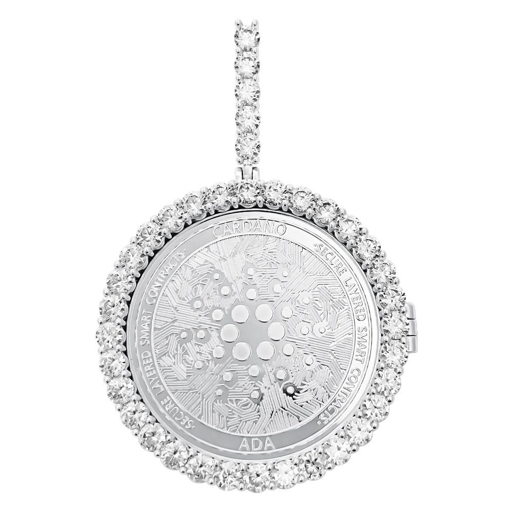 Cardano ADA Coin Iced Out Frame Pendant HipHopBling