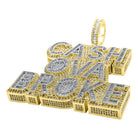 Cash Ova Broke Baguette VVS CZ Iced Out Pendant Yellow Gold HipHopBling