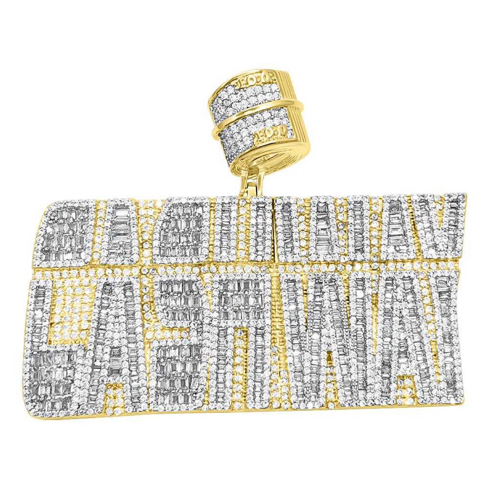 CASHWAY Baguette CZ Iced Out Pendant Yellow Gold HipHopBling