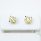 Centerstone Cluster .45cttw Diamond 14K Yellow Gold Earrings HipHopBling