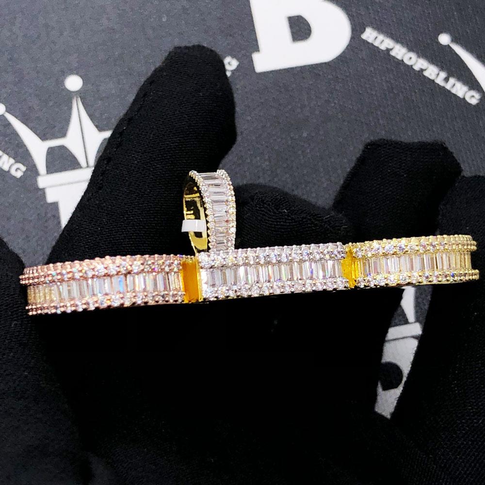 CEO 3D 3 Tone Baguette VVS CZ Iced Out Pendant 3 Tone HipHopBling