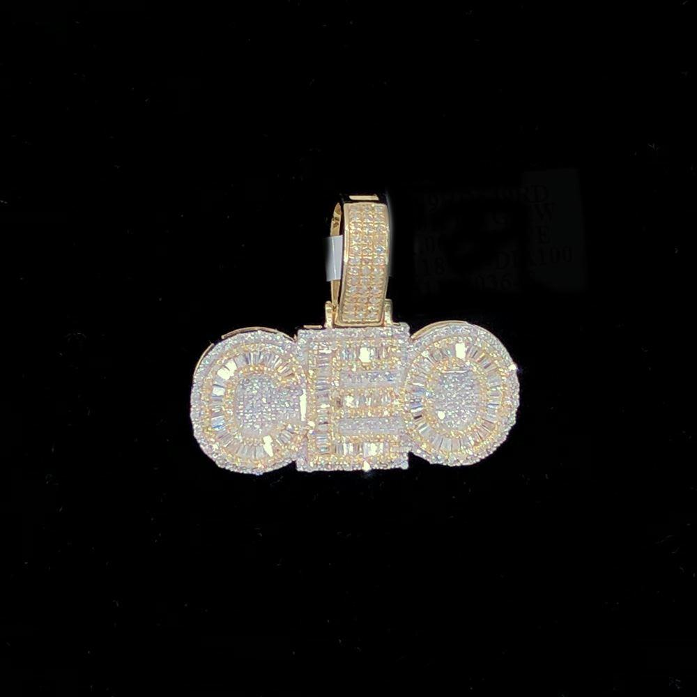 CEO Baguette Diamond Pendant 1.00cttw 10K Yellow Gold HipHopBling