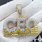 CEO Skyline CZ Hip Hop Bling Iced Out Pendant Yellow Gold HipHopBling