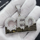 CEO Skyline CZ Hip Hop Bling Iced Out Pendant Yellow Gold HipHopBling