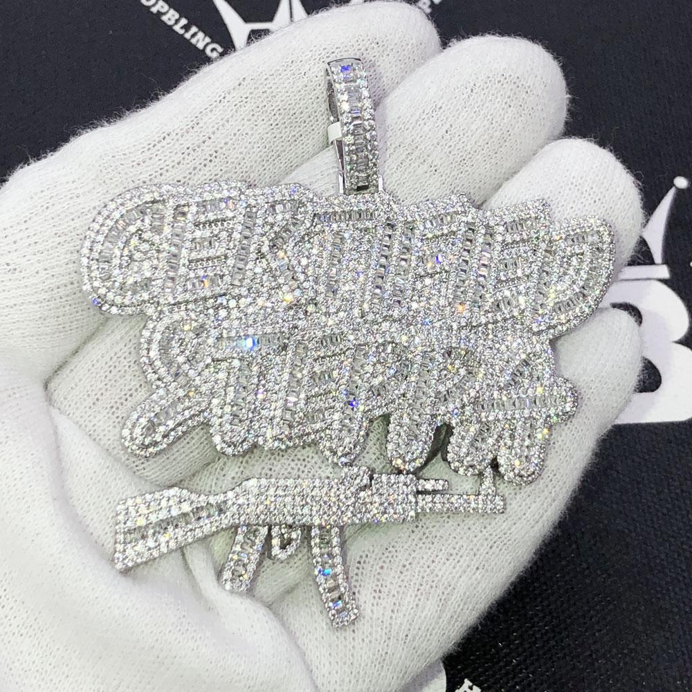 Certified Steppa Baguette VVS CZ Iced Out Pendant HipHopBling