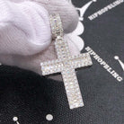 Channel Cross Baguette 2.29cttw VVS Moissanite Pendant .925 Sterling Silver HipHopBling