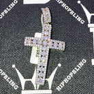 Channel Set Cross CZ Hip Hop Bling Bling Pendant Yellow Gold HipHopBling