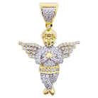 Cherub Angel .57cttw Diamond Pendant 10K Yellow Gold HipHopBling