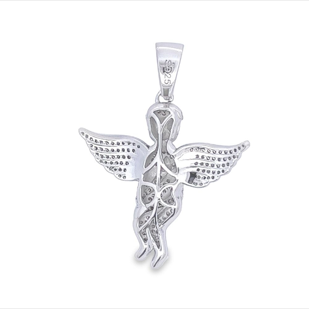 Cherub Angel Iced Out VVS Moissanite Pendant .925 Sterling Silver HipHopBling