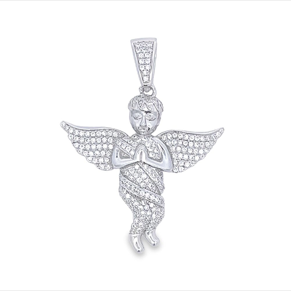 Cherub Angel Iced Out VVS Moissanite Pendant .925 Sterling Silver HipHopBling