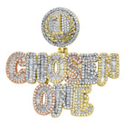 Chosen One Tri Tone Baguette CZ Hip Hop Bling Pendant 3 Tone HipHopBling