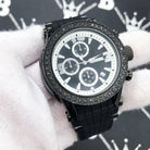 Chronograph Rubber Band 2.00 Carat Black Diamond Hip Hop Watch JoJino HipHopBling