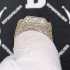 Chunky Layered Cushion 4.95cttw Diamond Ring 10K Yellow Gold HipHopBling