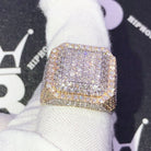 Chunky Layered Cushion 4.95cttw Diamond Ring 10K Yellow Gold HipHopBling