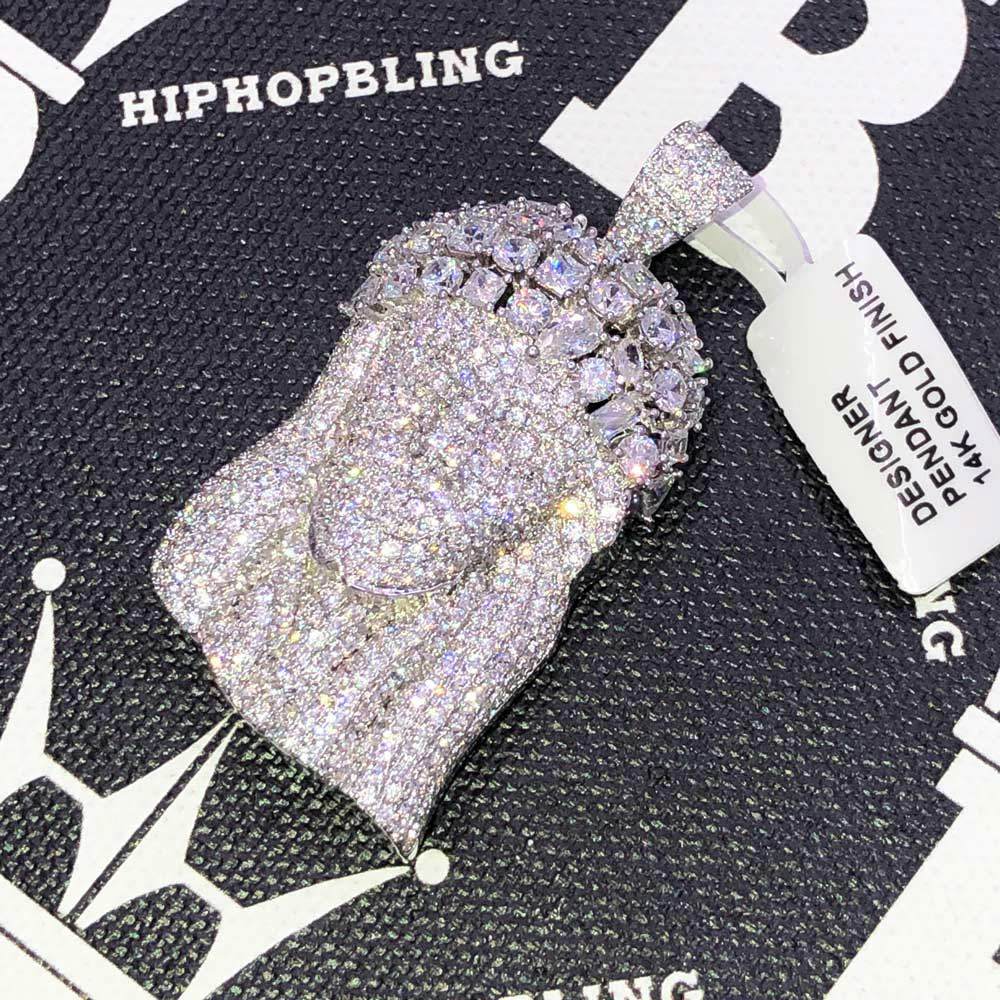 Chunky Pave Jesus Piece CZ Hip Hop Bling Bling Pendant White Gold HipHopBling