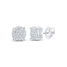Circle .20cttw Diamond Earrings .925 Sterling Silver White Gold HipHopBling