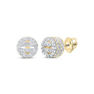Circle Bars Double 3D Diamond Earrings .33cttw 10K Yellow Gold HipHopBling