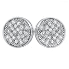 Circle M CZ Micro Pave Earrings Rhodium HipHopBling