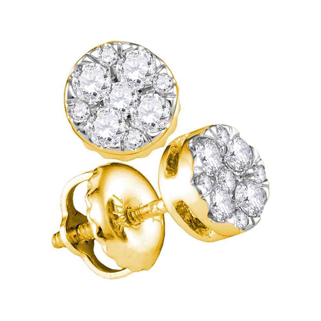 Circle Pave Diamond Earrings .25cttw 14K Yellow Gold HipHopBling