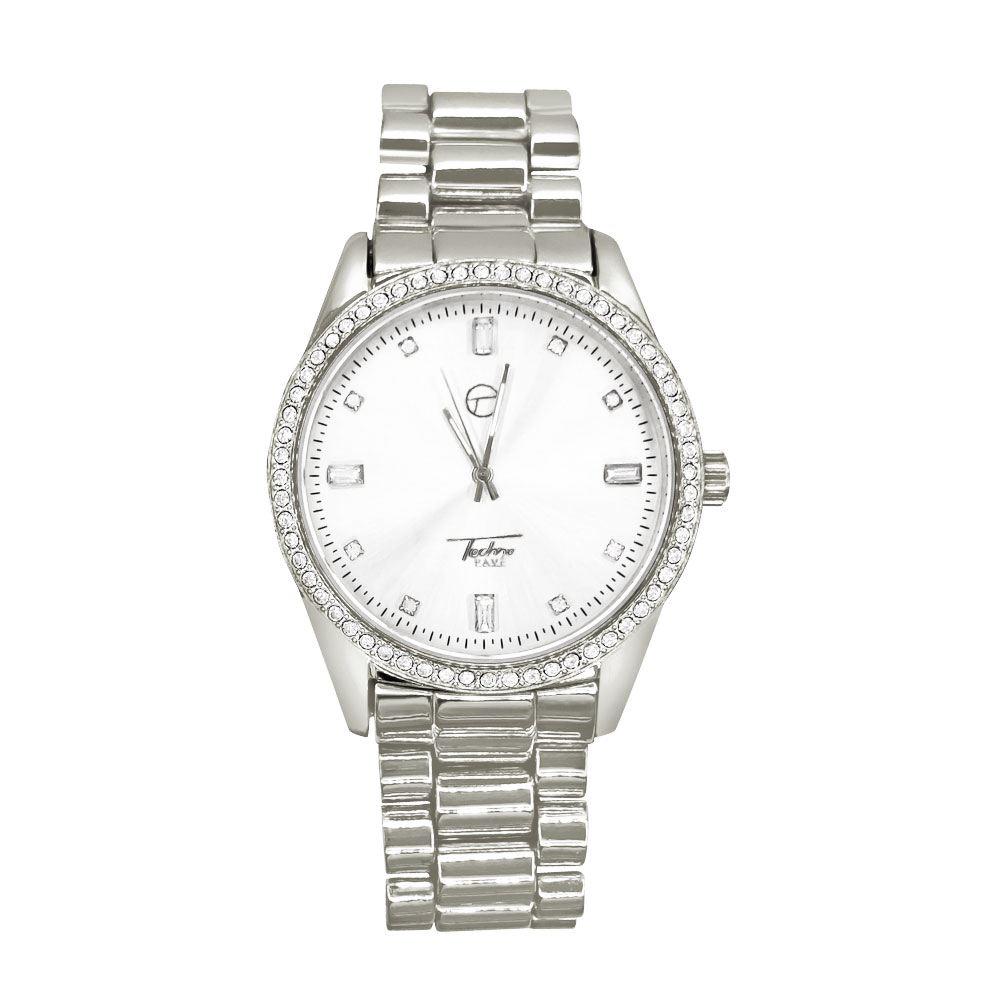 Classic Elegant Iced Out Bling Hip Hop Watch White Gold HipHopBling