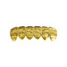 Classic Gold Grillz Diamond Cut Bottom HipHopBling