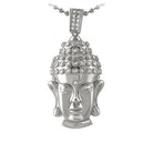 Clean Buddha Head CZ Rhodium Pendant HipHopBling