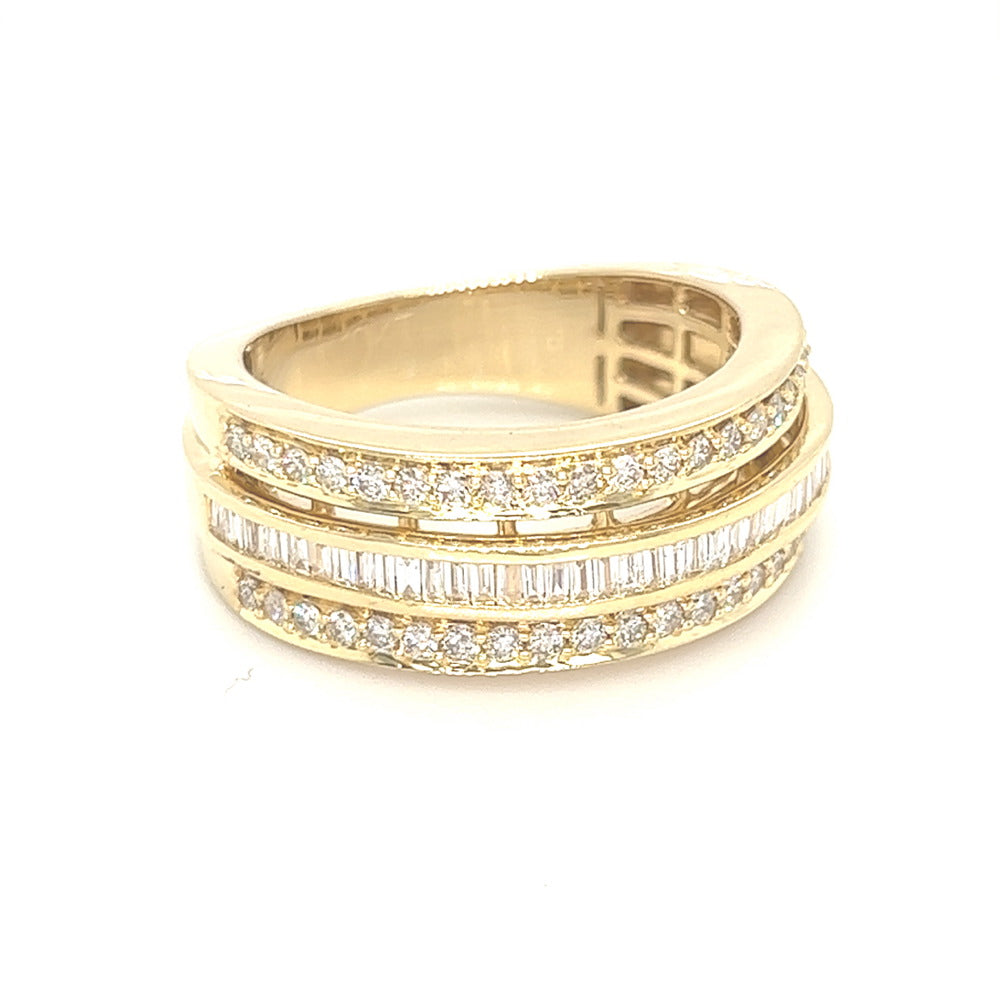 Clean Channel Baguette Diamond Ring 1.00cttw 10K Gold HipHopBling