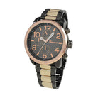 Clean Gold and Black Metal Band Watch HipHopBling