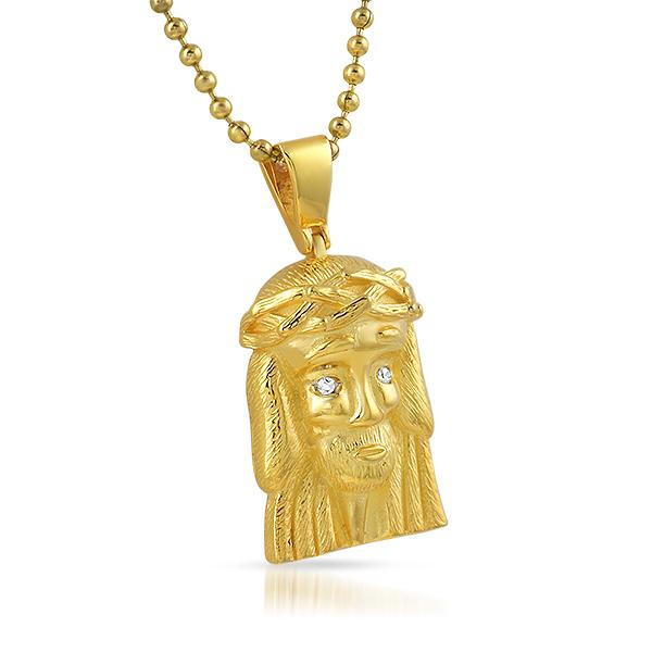 Clean Gold Micro Jesus Piece HipHopBling