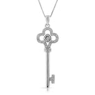 Clover Key .925 Sterling Silver Pendant CZ Pendant Only HipHopBling