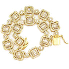 Cluster Baguette Ice Custom Bling Bling Bracelet White Gold 8" HipHopBling