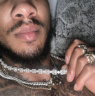 Cluster Baguette Moissanite Iced Out Chain .925 Sterling Silver 18" HipHopBling