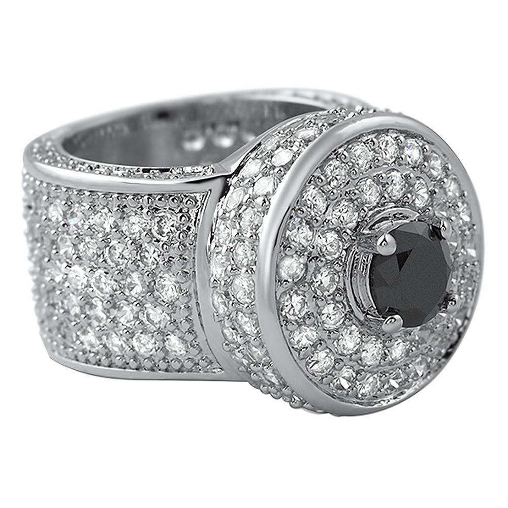 Cluster Bling Bling Ring Black Centerstone 8 HipHopBling