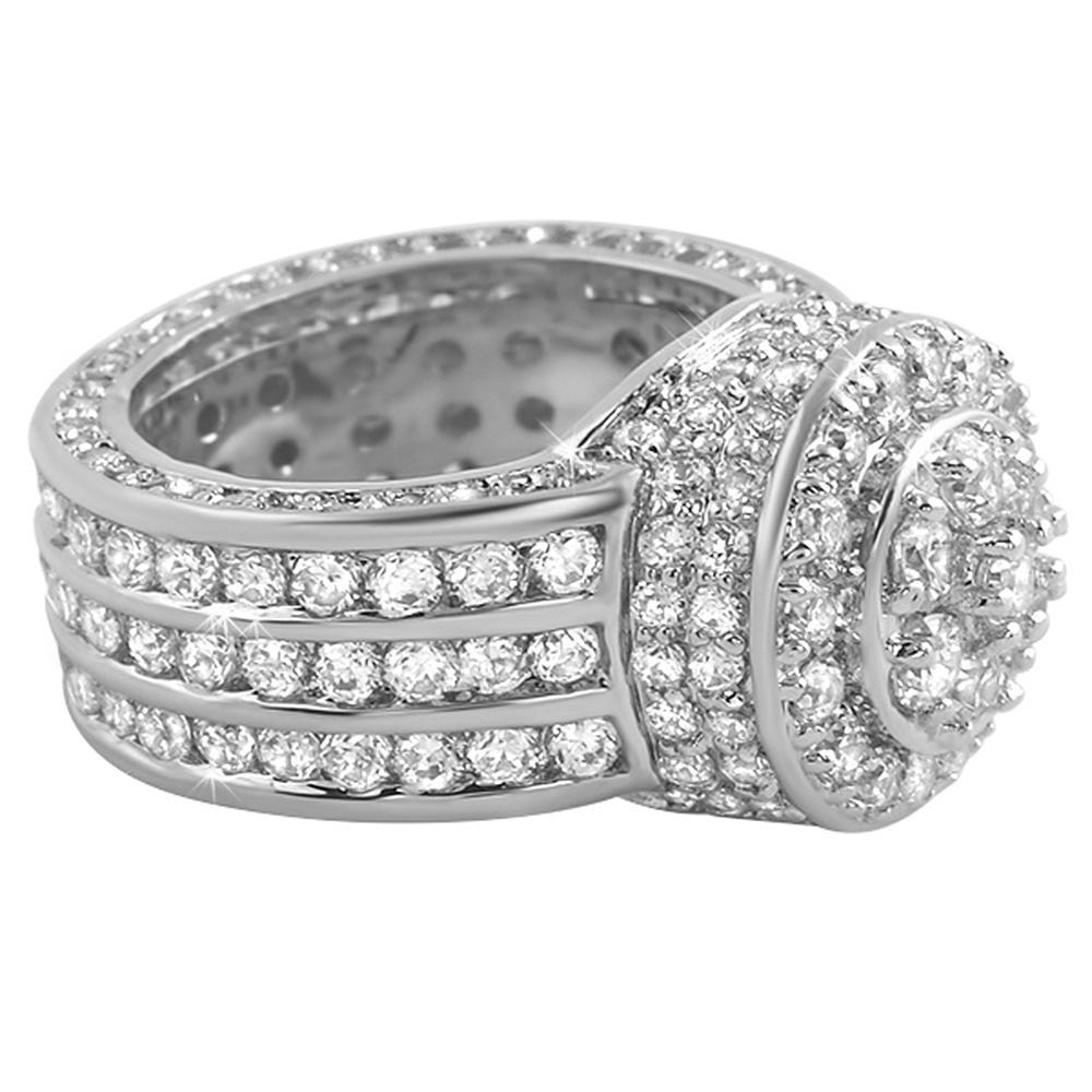 Cluster Custom CZ Hip Hop Bling Bling Ring 7 HipHopBling