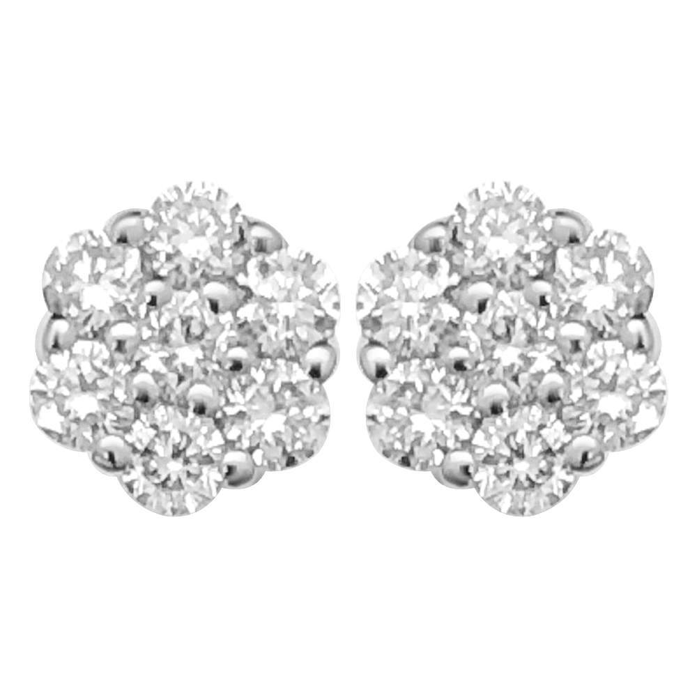 Cluster Diamond Earrings .26cttw 10K Yellow Gold HipHopBling