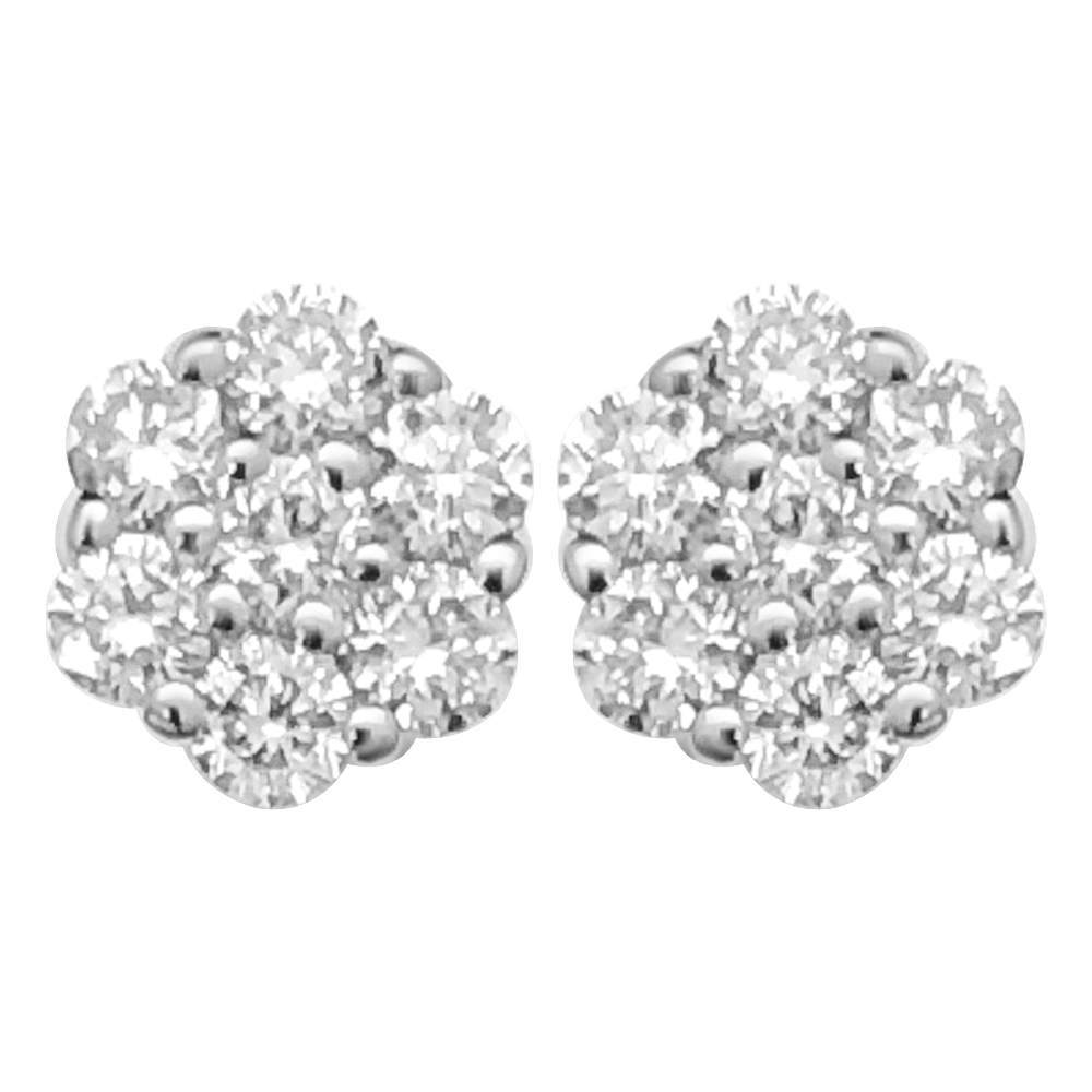 Cluster Diamond Earrings .26cttw 10K Yellow Gold HipHopBling