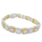 Cluster Link Diamond Bracelet 8.88 Carats 10K Yellow /White Gold HipHopBling