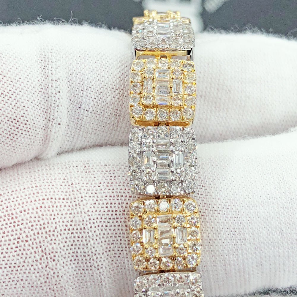 Cluster Link Diamond Bracelet 8.88 Carats 10K Yellow /White Gold HipHopBling