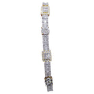 Cluster Rectangle & Round 5.00cttw Diamond Bracelet 10K Gold HipHopBling