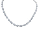 Cluster Round & Square CZ Iced Out Chain .925 Sterling Silver 20" HipHopBling