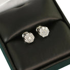 Cluster VVS Moissanite Earrings .925 Sterling Silver Yellow Gold 7MM (.54cttw) HipHopBling