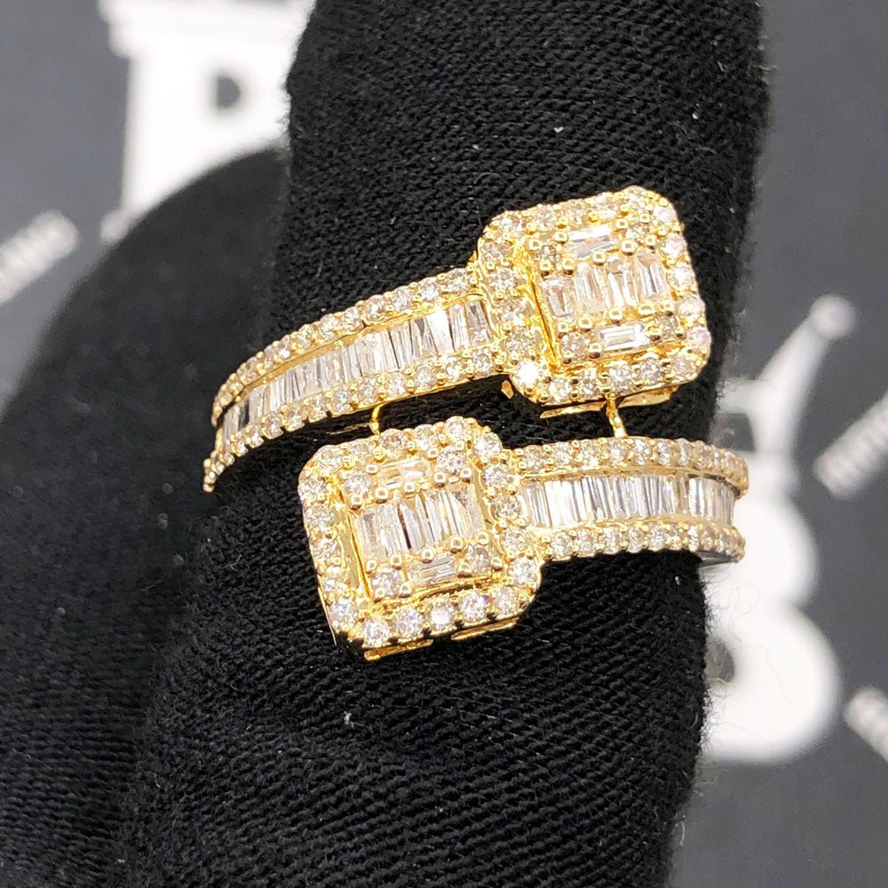 Cluster Wrap Baguette Diamond Ring 1.30cttw 10K White or Yellow Gold 10K Yellow Gold HipHopBling