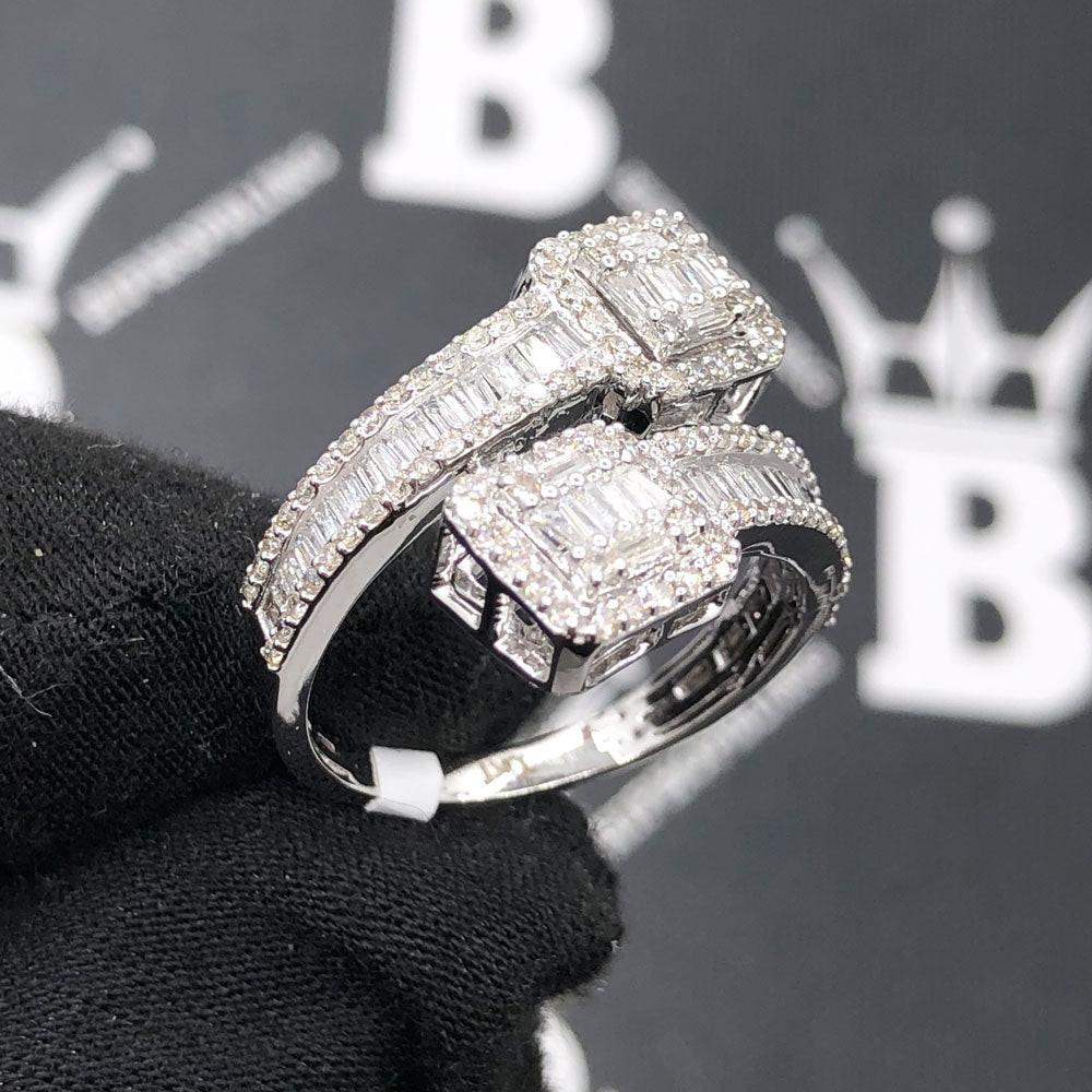 Cluster Wrap Baguette Diamond Ring 1.30cttw 10K White or Yellow Gold 10K Yellow Gold HipHopBling