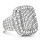 Cocktail Chunky Ice Bling Bling CZ Mens Ring in Rhodium 7 HipHopBling